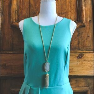 Rayne Gold Long Pendant Necklace in light pink